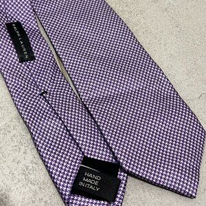 Ralph Lauren Black Label Purple / White Houndstooth Silk Tie